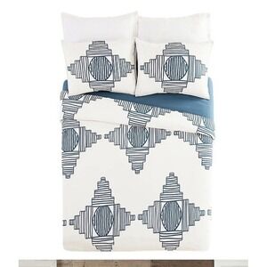 Jungalow Justina Blakeney All Dance 3pc KingReversible Duvet Cover Set Blue -New